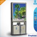 Commercial display outdoor free standing public advertisign ash-bin